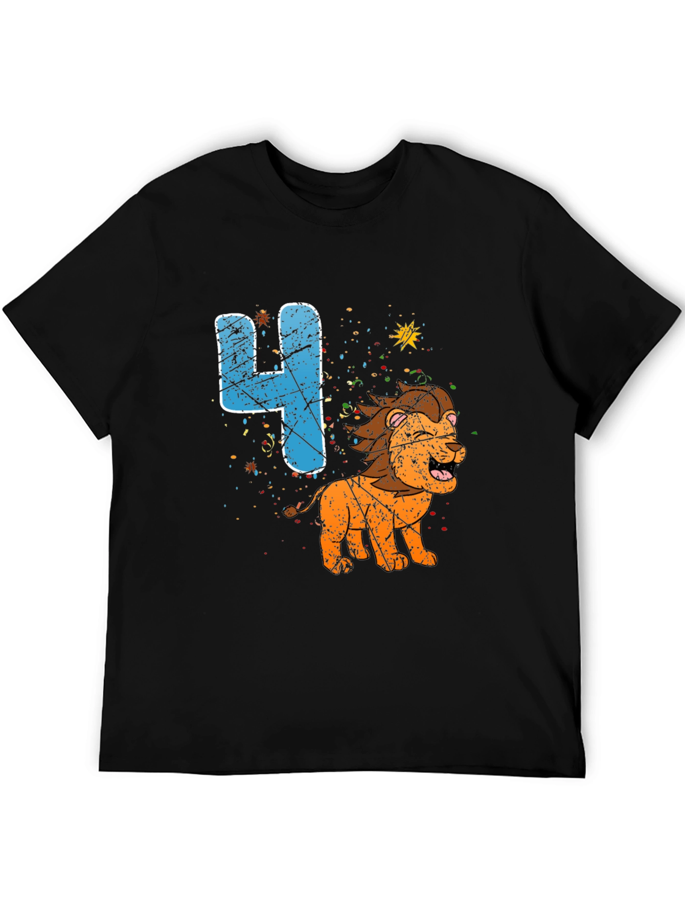 Kids 4th Birthday Lion T-Shirt