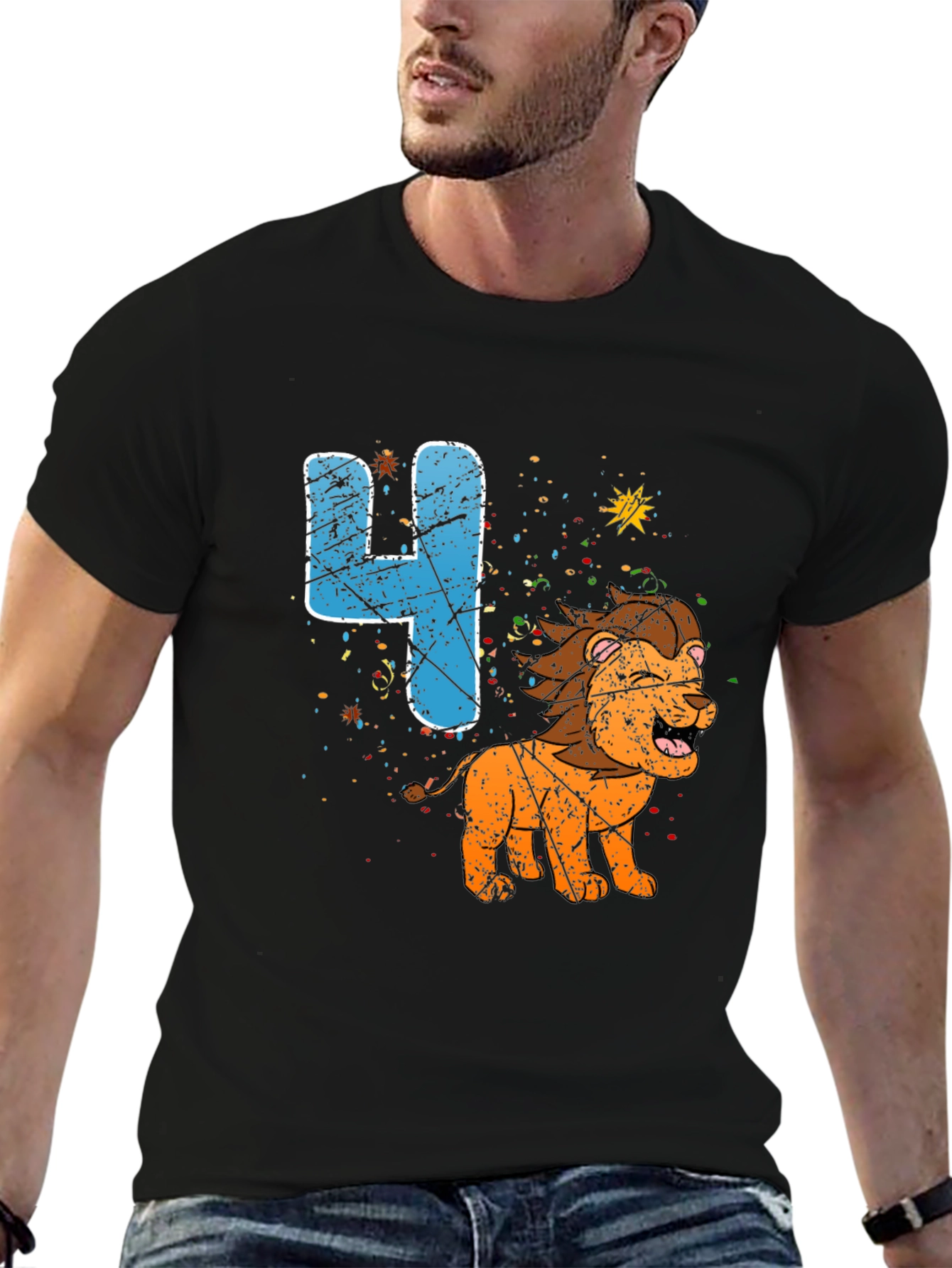 Kids 4th Birthday Lion T-Shirt