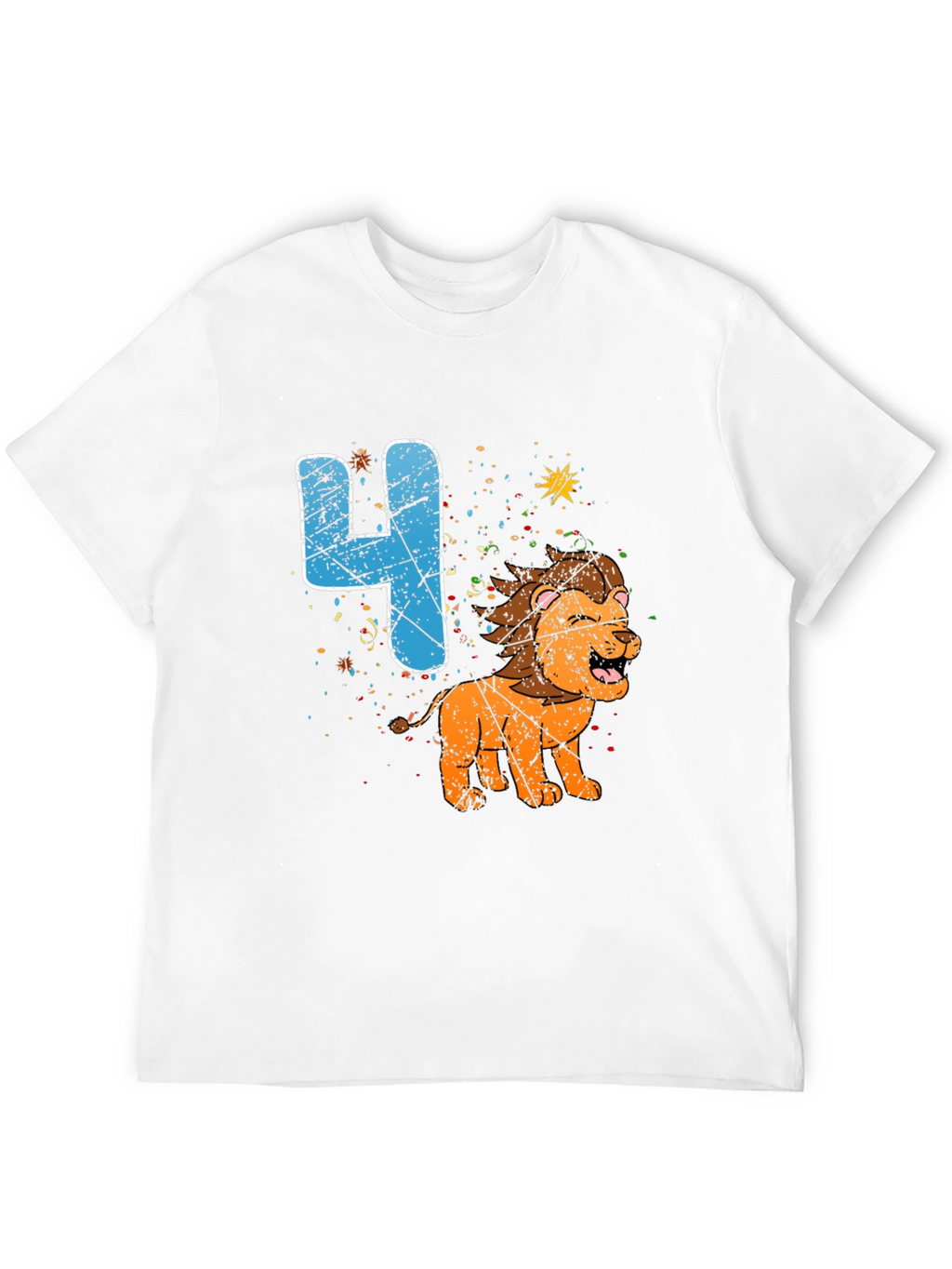 Kids 4th Birthday Lion T-Shirt