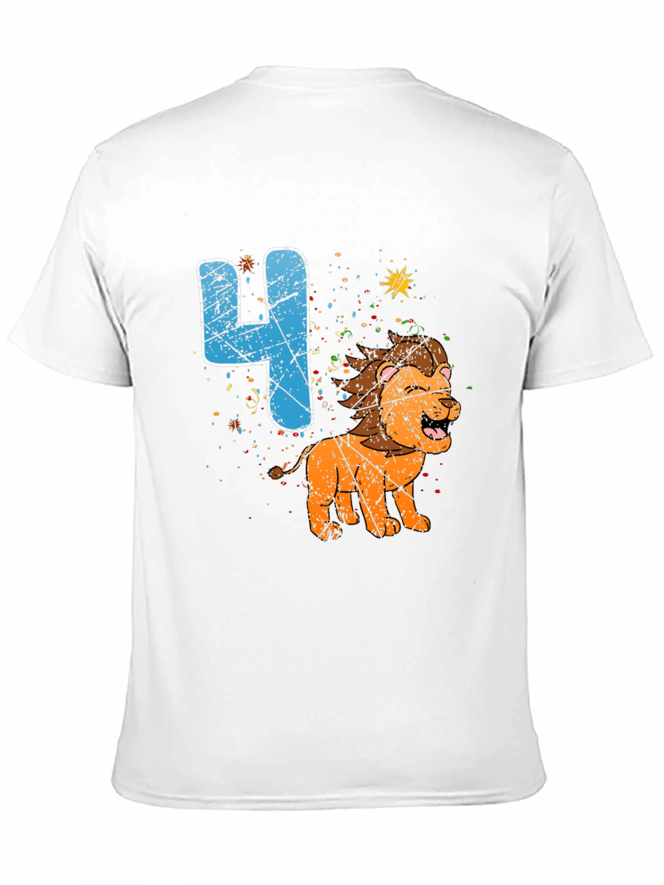 Kids 4th Birthday Lion T-Shirt