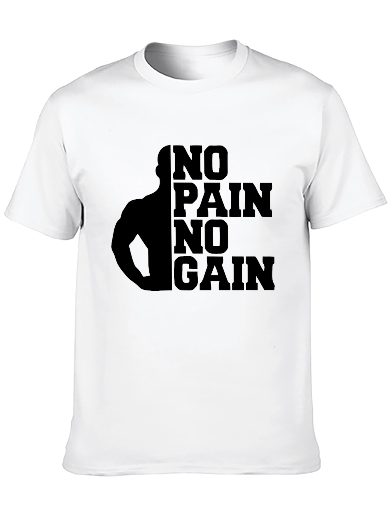 No Pain No Gain Black Graphic T-Shirt