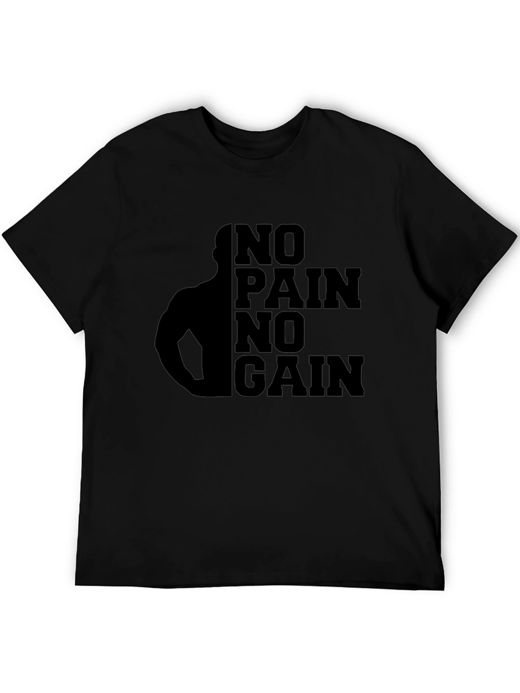 No Pain No Gain Black Graphic T-Shirt