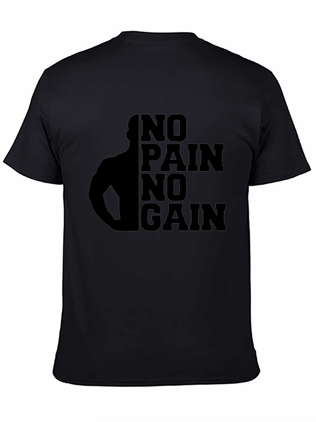 No Pain No Gain Black Graphic T-Shirt