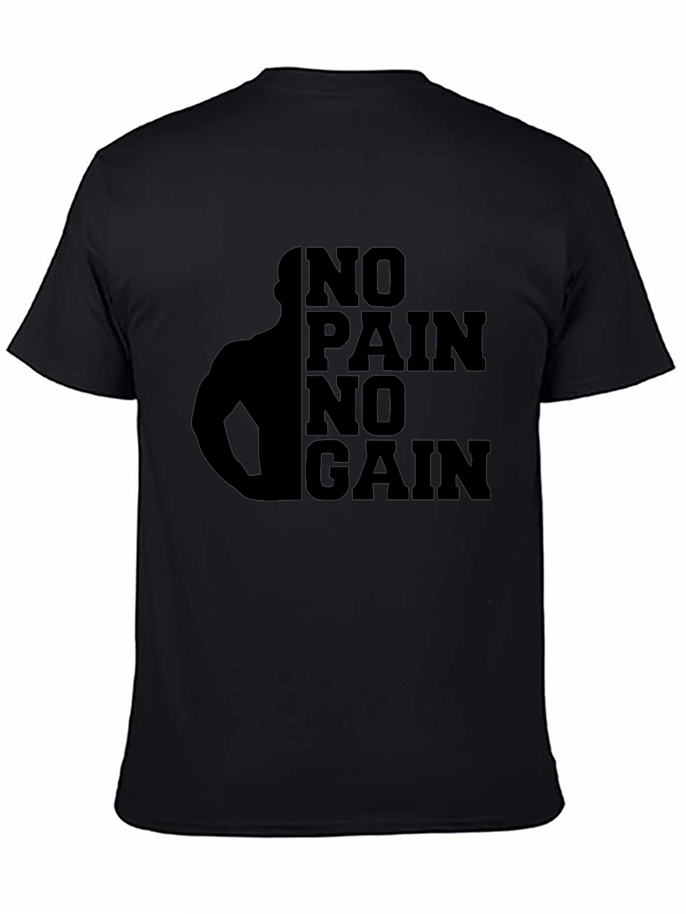No Pain No Gain Black Graphic T-Shirt