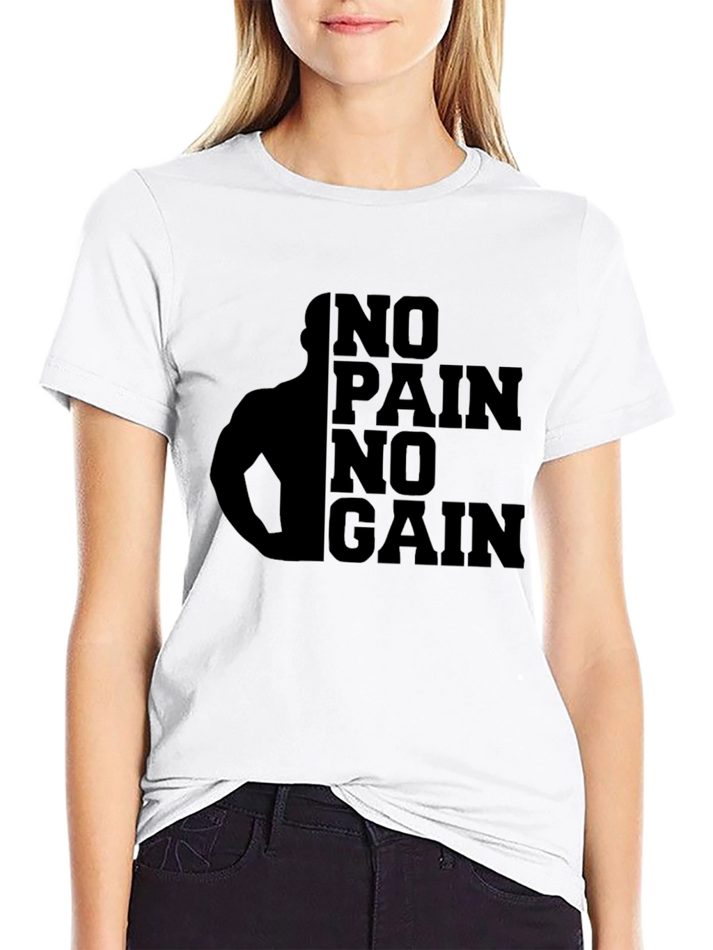 No Pain No Gain Black Graphic T-Shirt