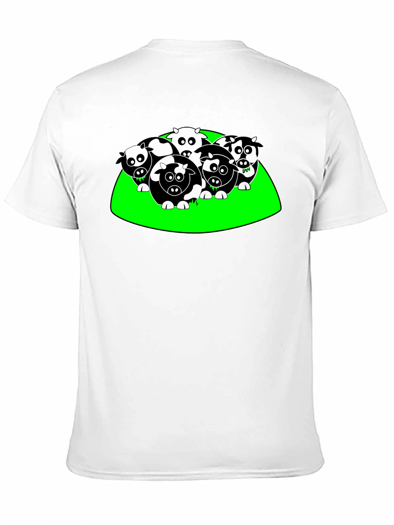 Cartoon Cows Graphic Tee - Black T-Shirt