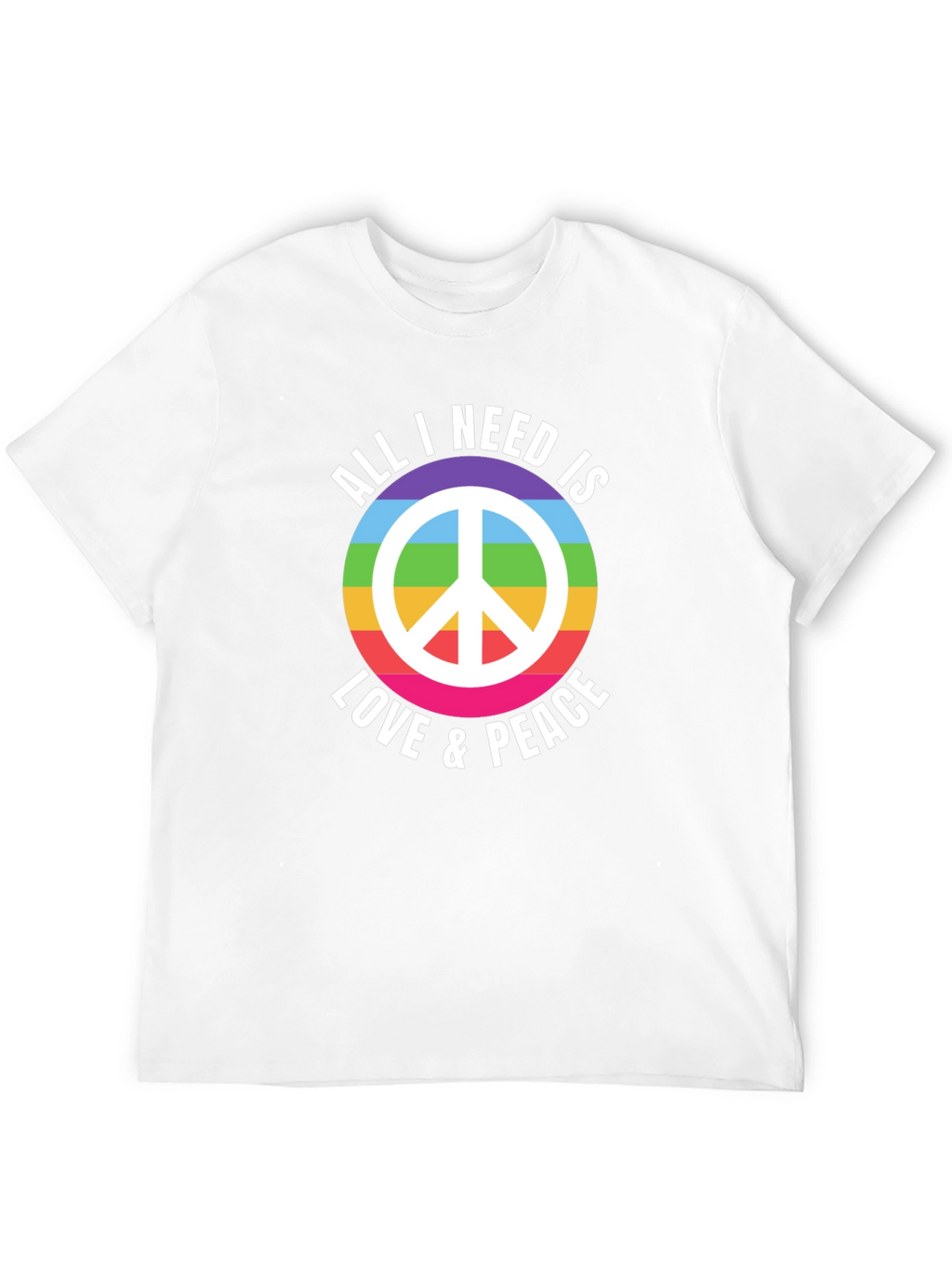 Love & Peace Rainbow Graphic T-Shirt