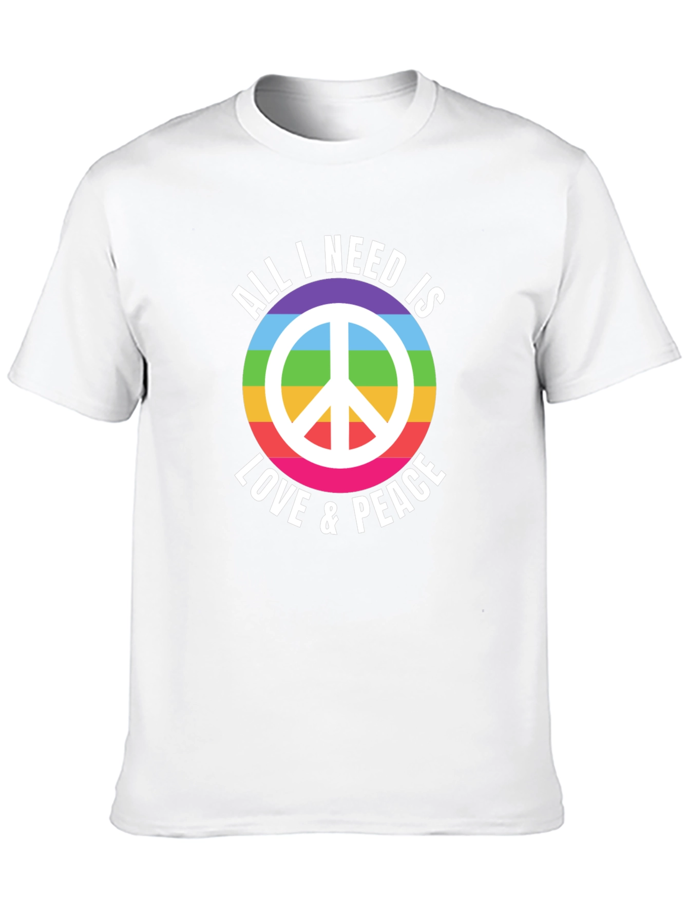 Love & Peace Rainbow Graphic T-Shirt