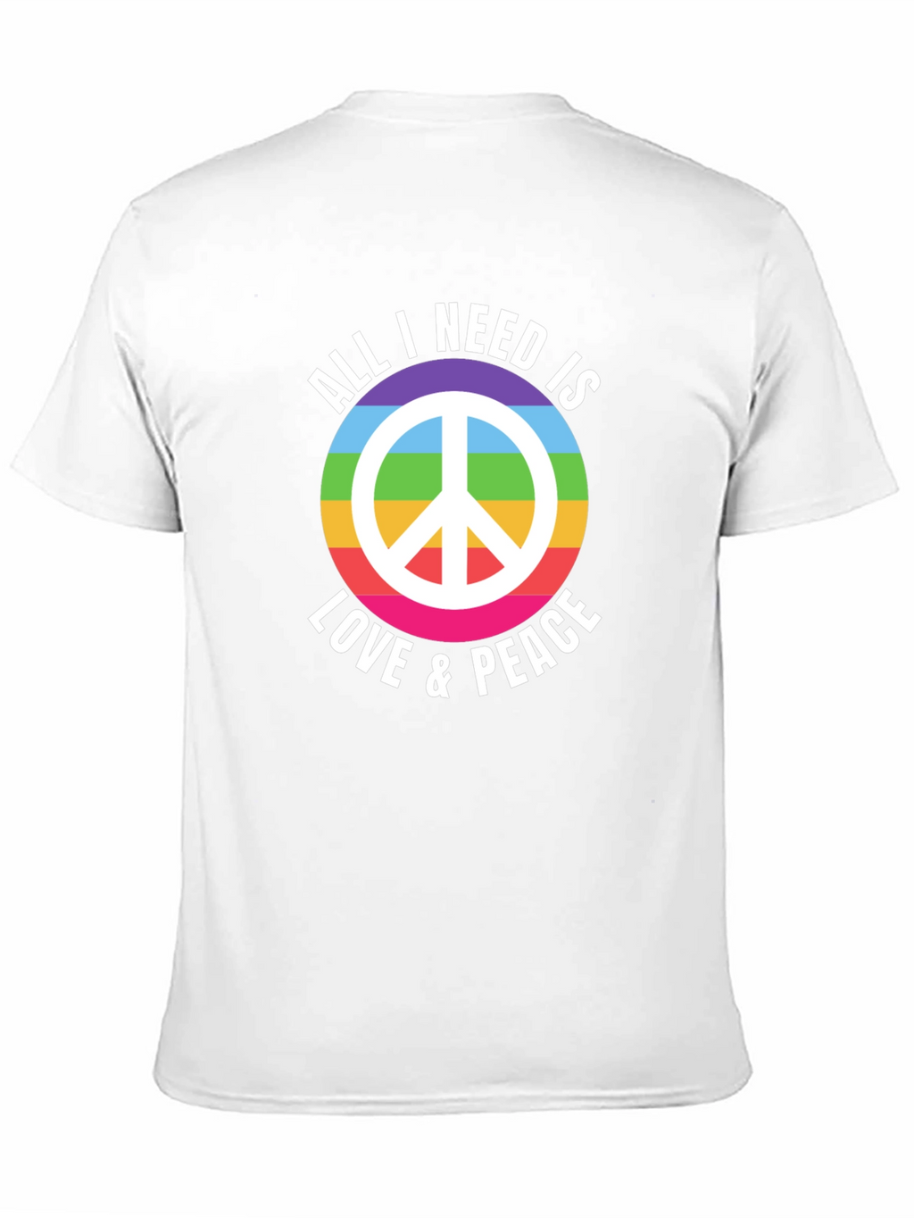 Love & Peace Rainbow Graphic T-Shirt
