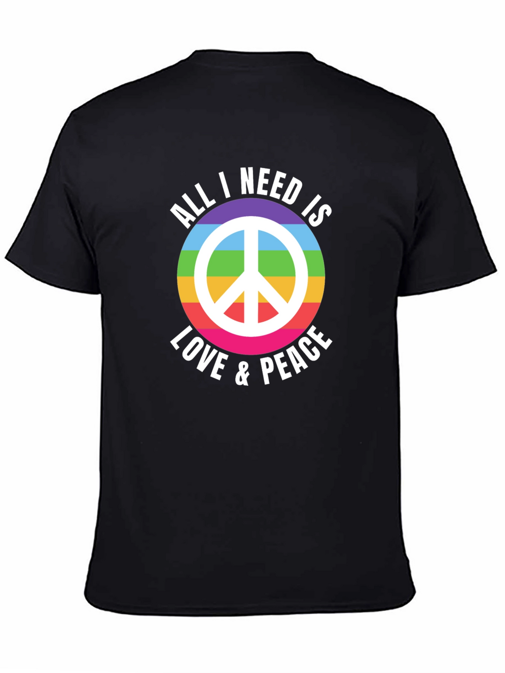 Love & Peace Rainbow Graphic T-Shirt