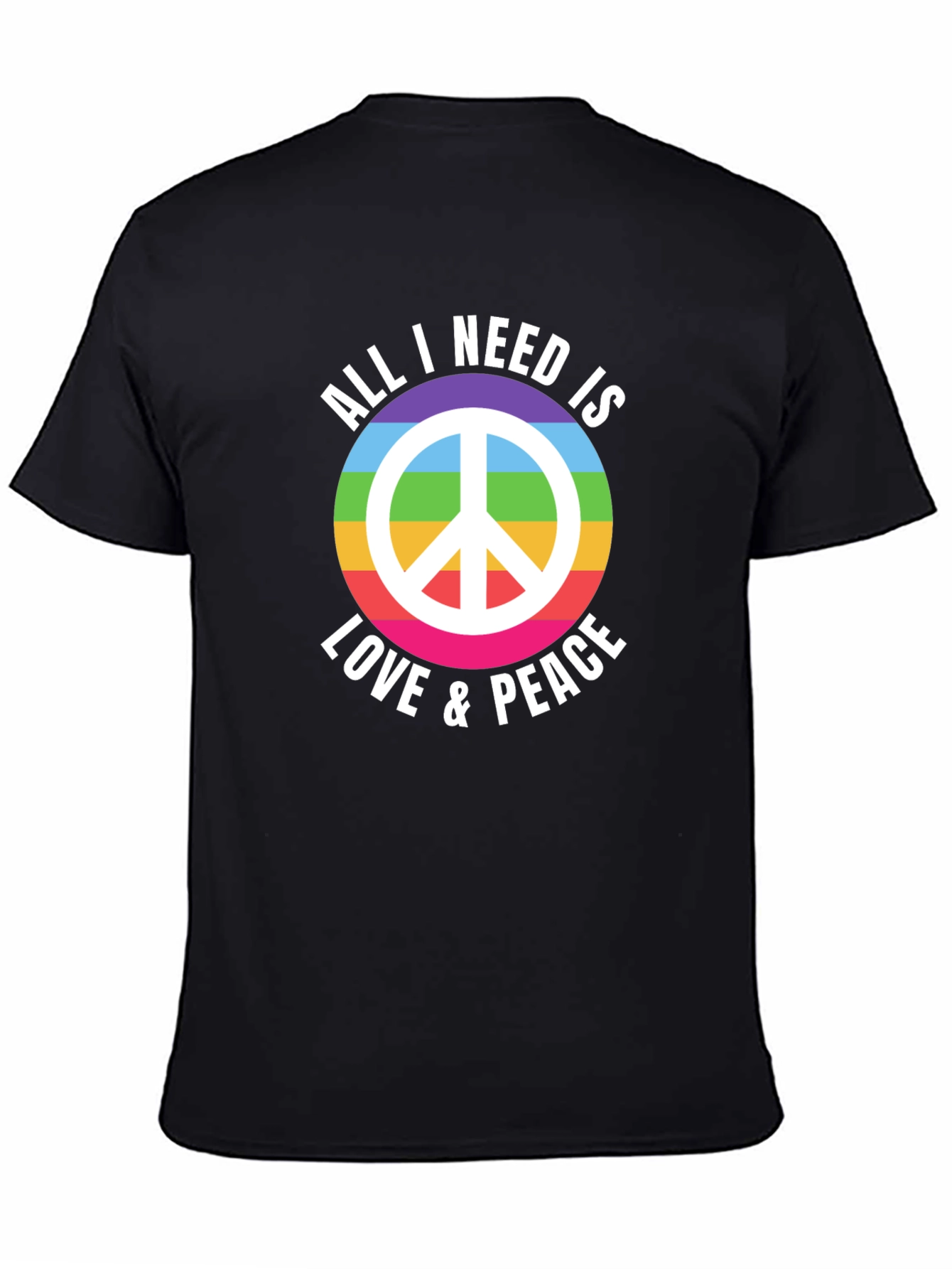 Love & Peace Rainbow Graphic T-Shirt