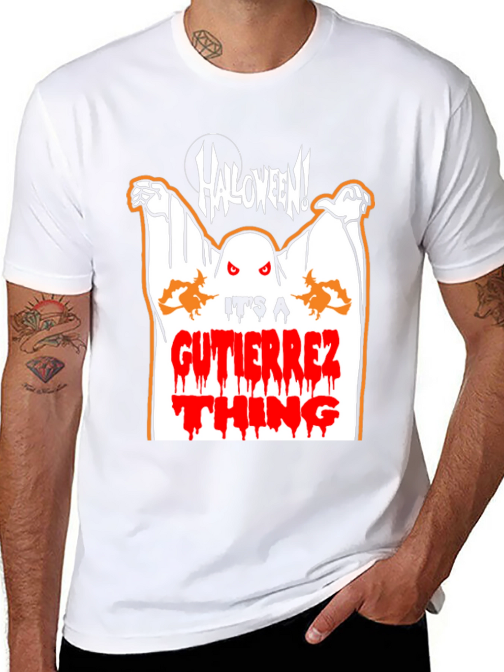 Halloween Ghost Graphic Tee - Gutierrez Thing Shirt