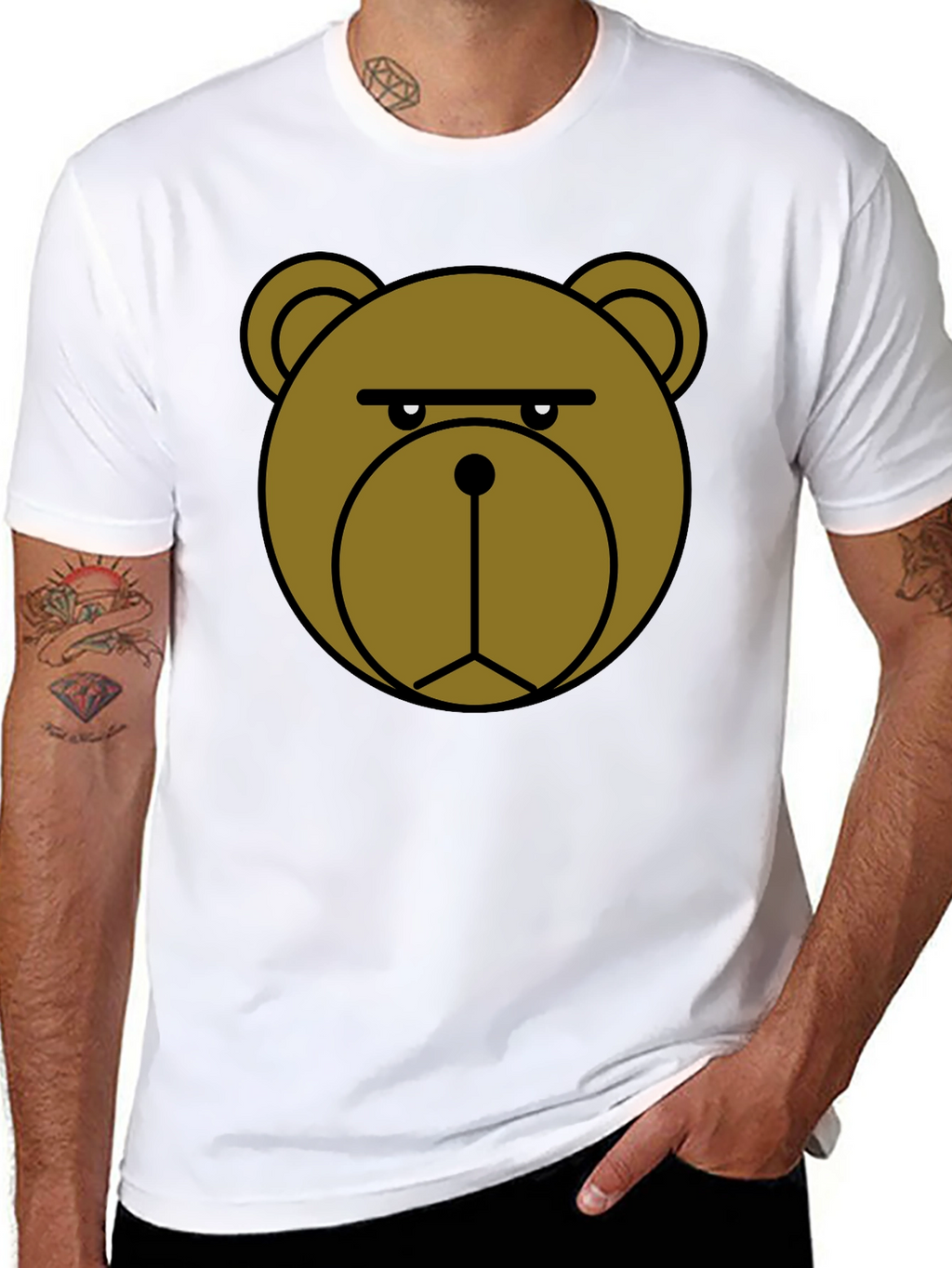 Grumpy Bear Graphic T-Shirt - Black