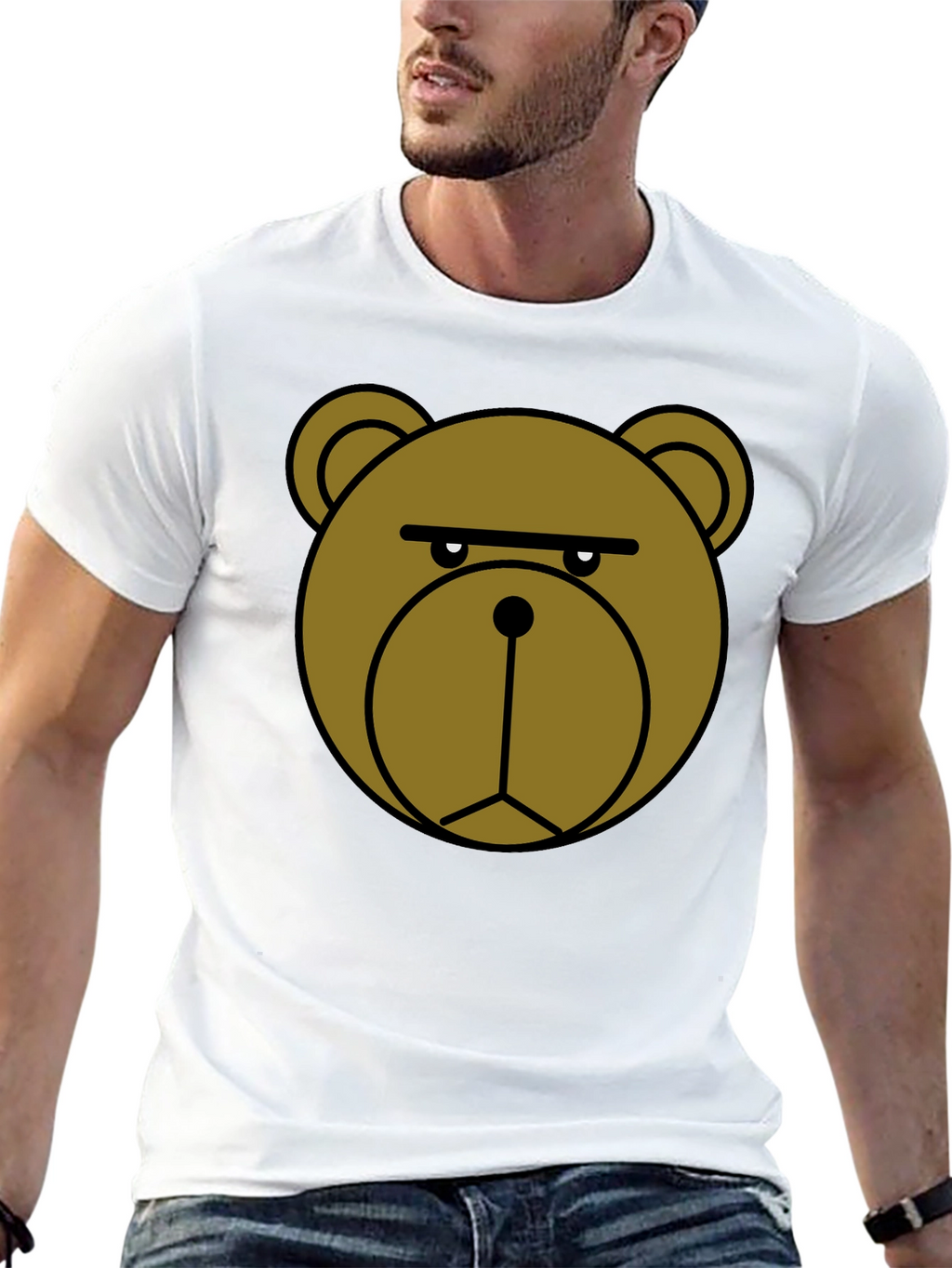 Grumpy Bear Graphic T-Shirt - Black