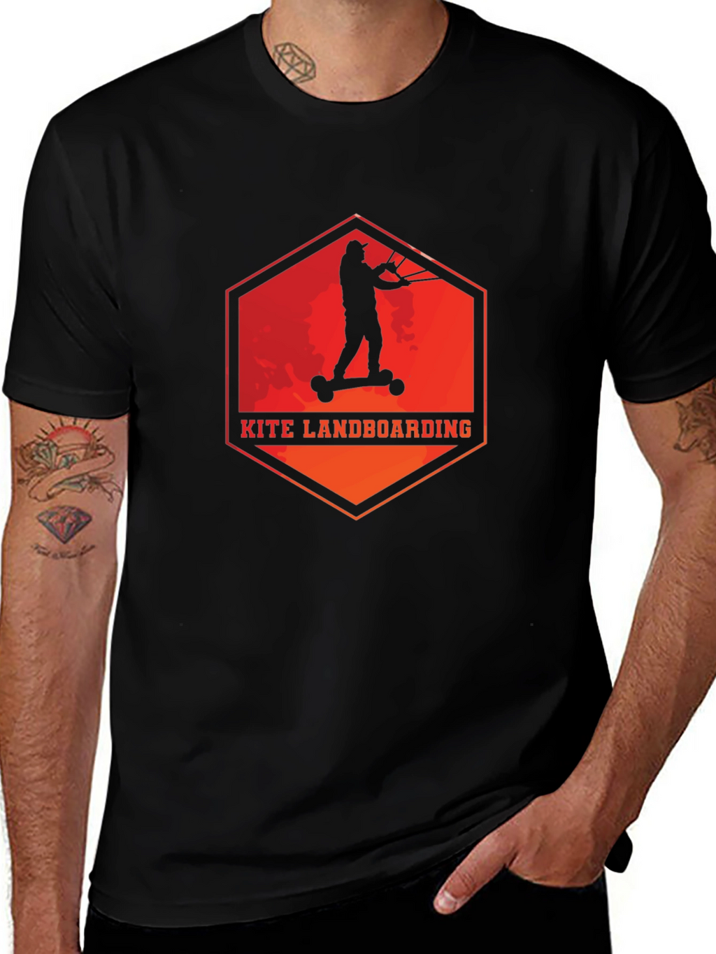 Kite Landboarding Graphic Tee - Black