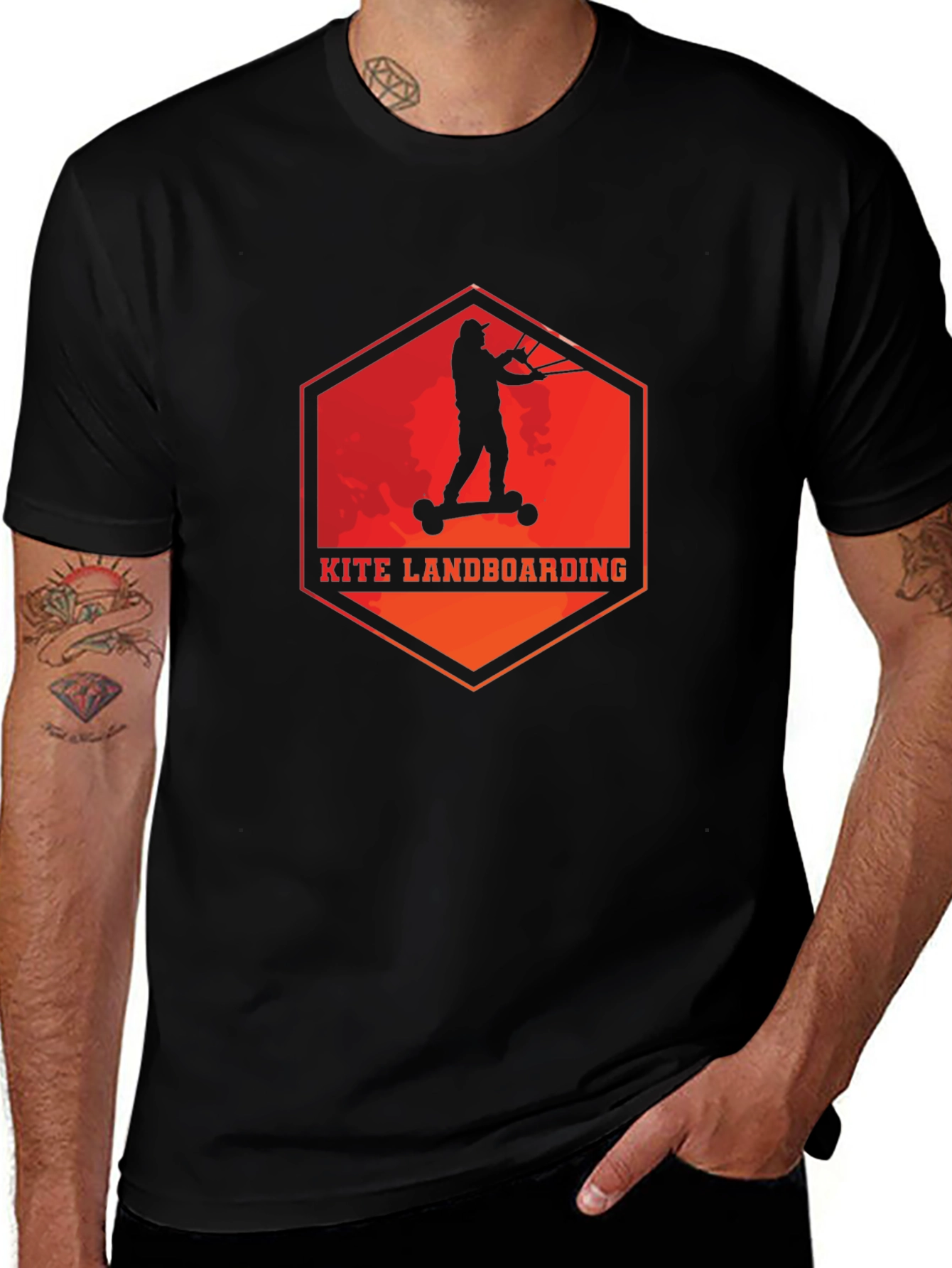 Kite Landboarding Graphic Tee - Black