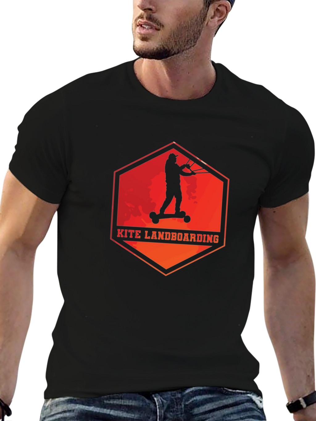 Kite Landboarding Graphic Tee - Black