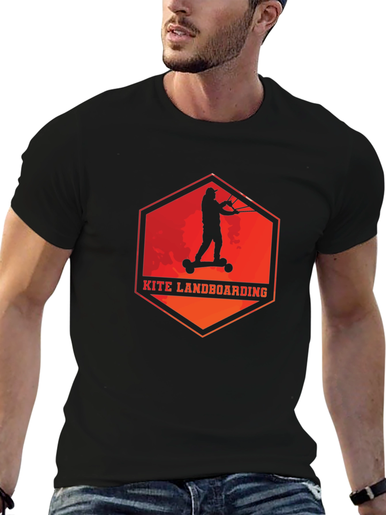 Kite Landboarding Graphic Tee - Black