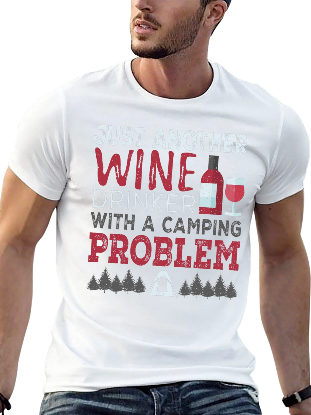 Wine Drinker Camping Problem Graphic Tee