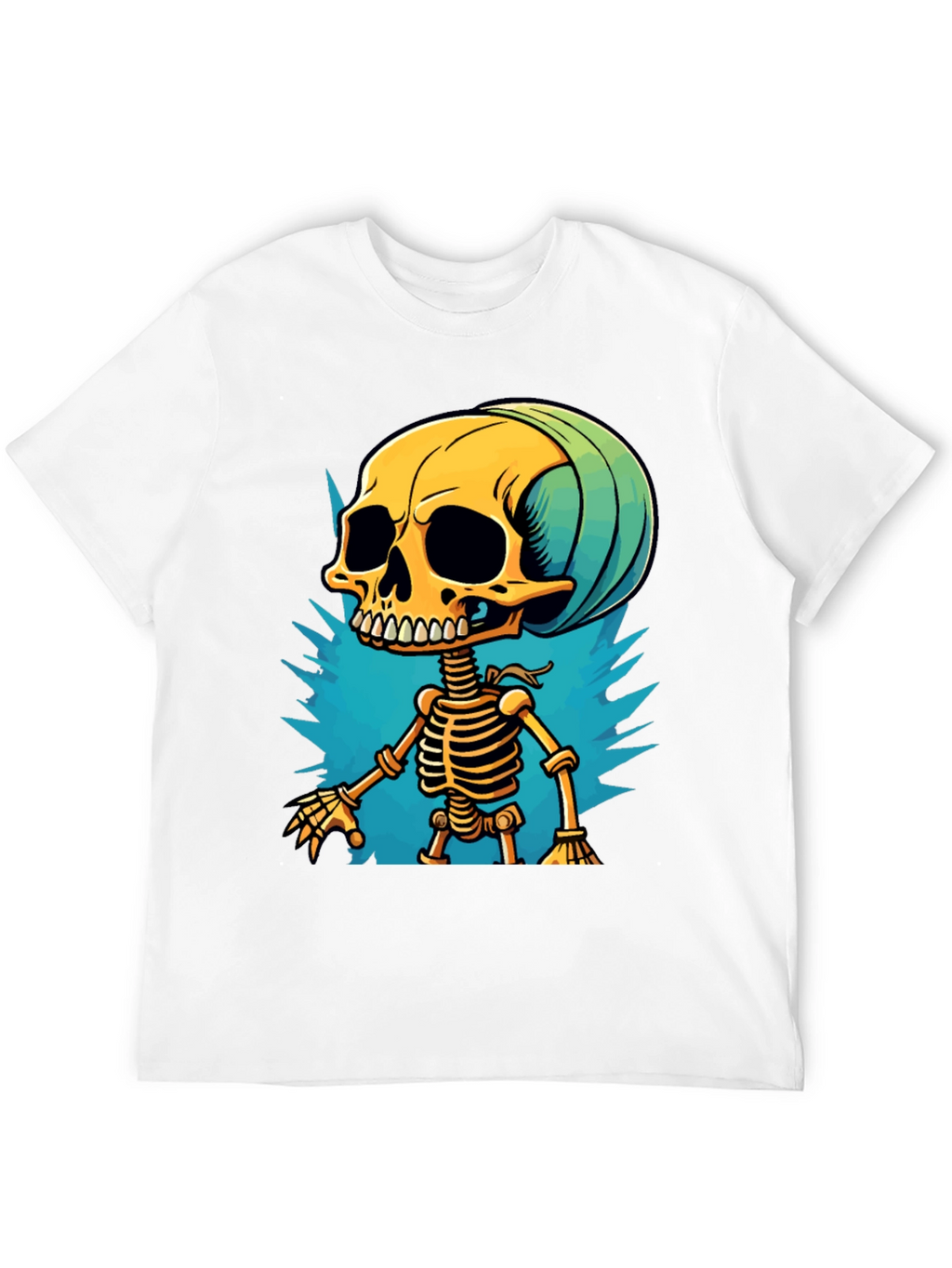 Cartoon Skeleton Graphic T-Shirt
