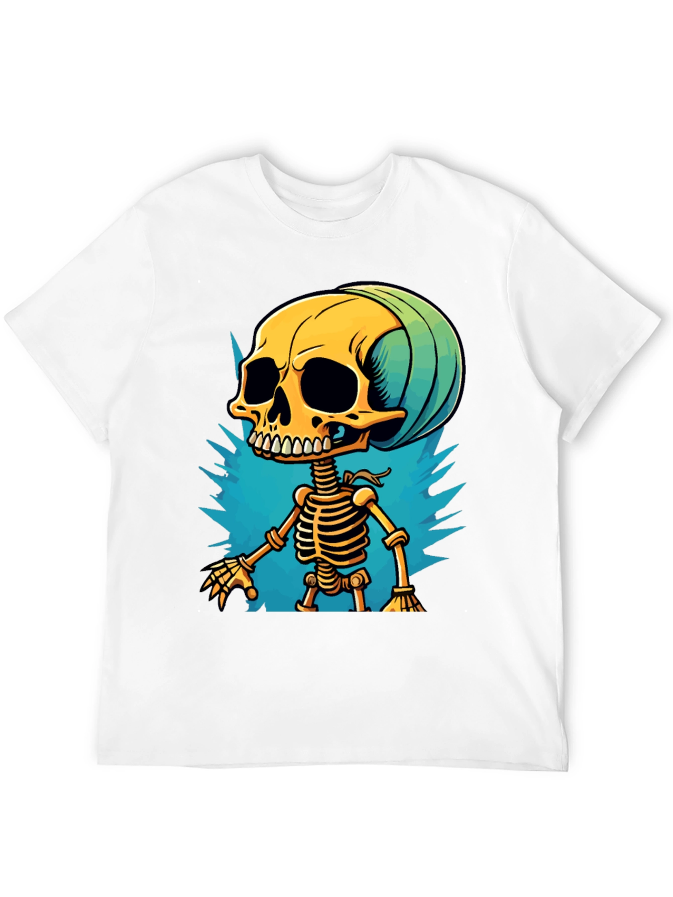 Cartoon Skeleton Graphic T-Shirt