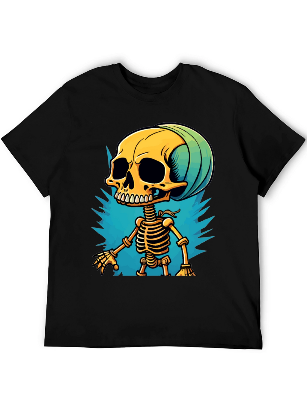 Cartoon Skeleton Graphic T-Shirt