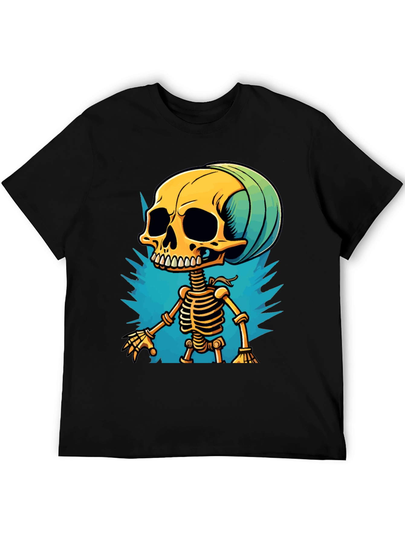 Cartoon Skeleton Graphic T-Shirt