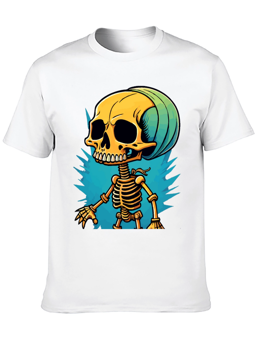Cartoon Skeleton Graphic T-Shirt