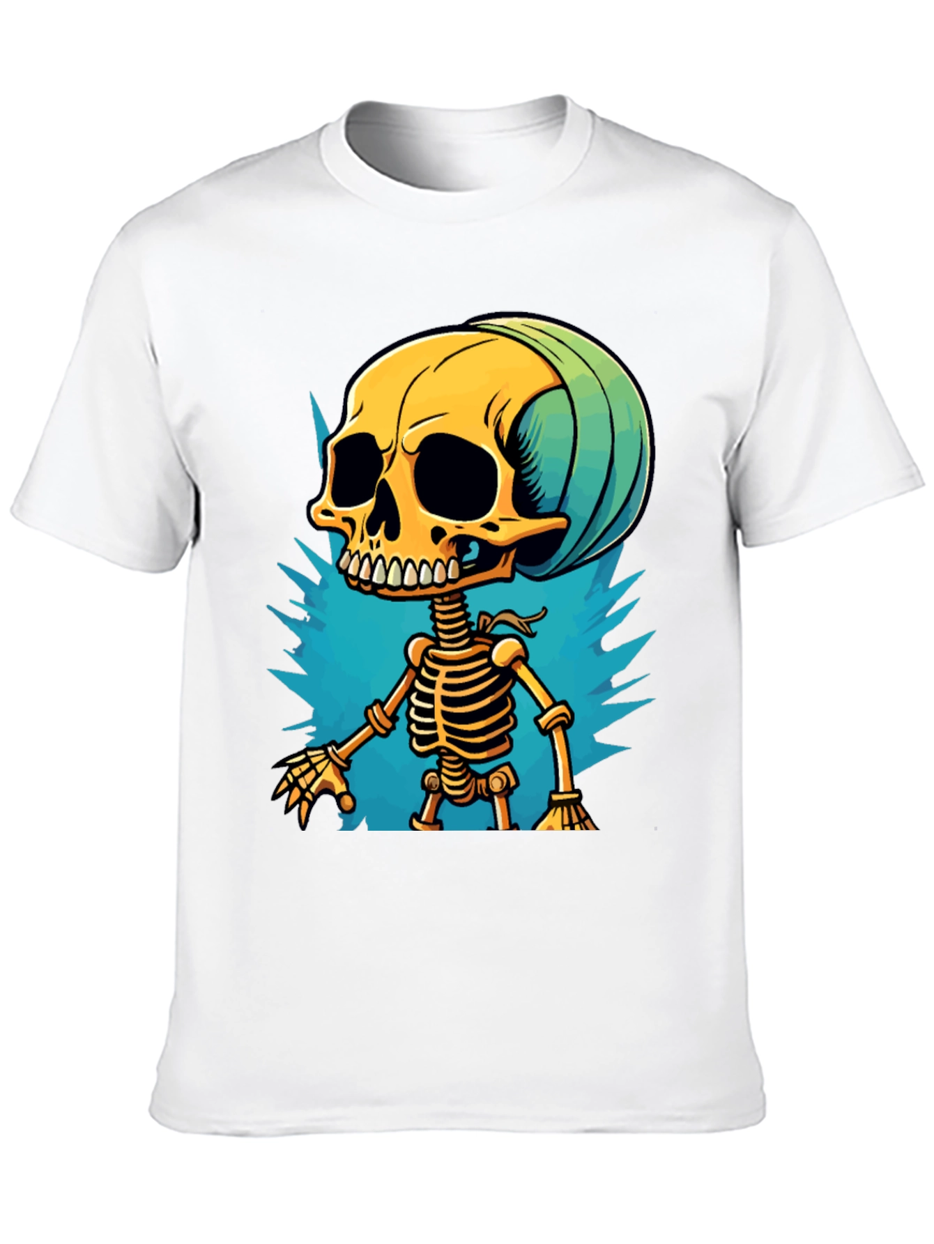 Cartoon Skeleton Graphic T-Shirt