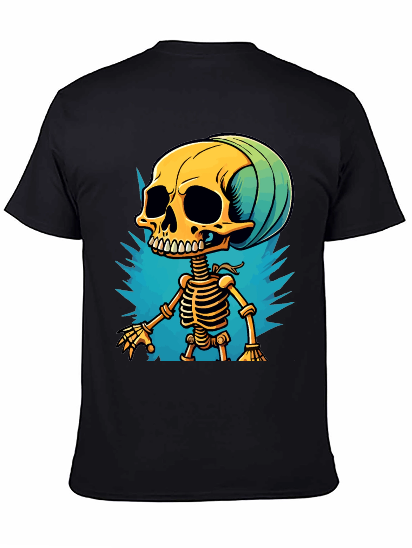 Cartoon Skeleton Graphic T-Shirt