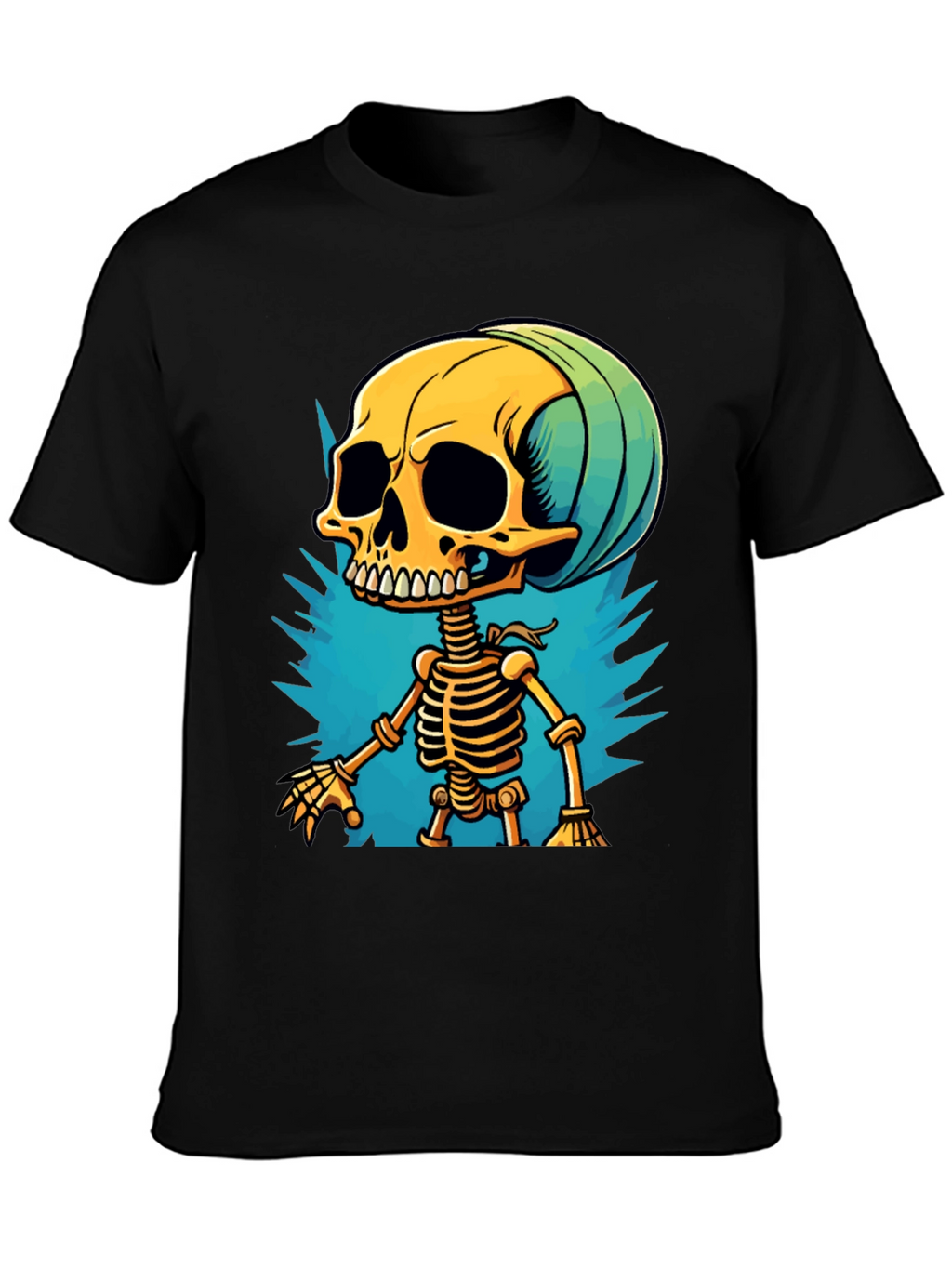 Cartoon Skeleton Graphic T-Shirt