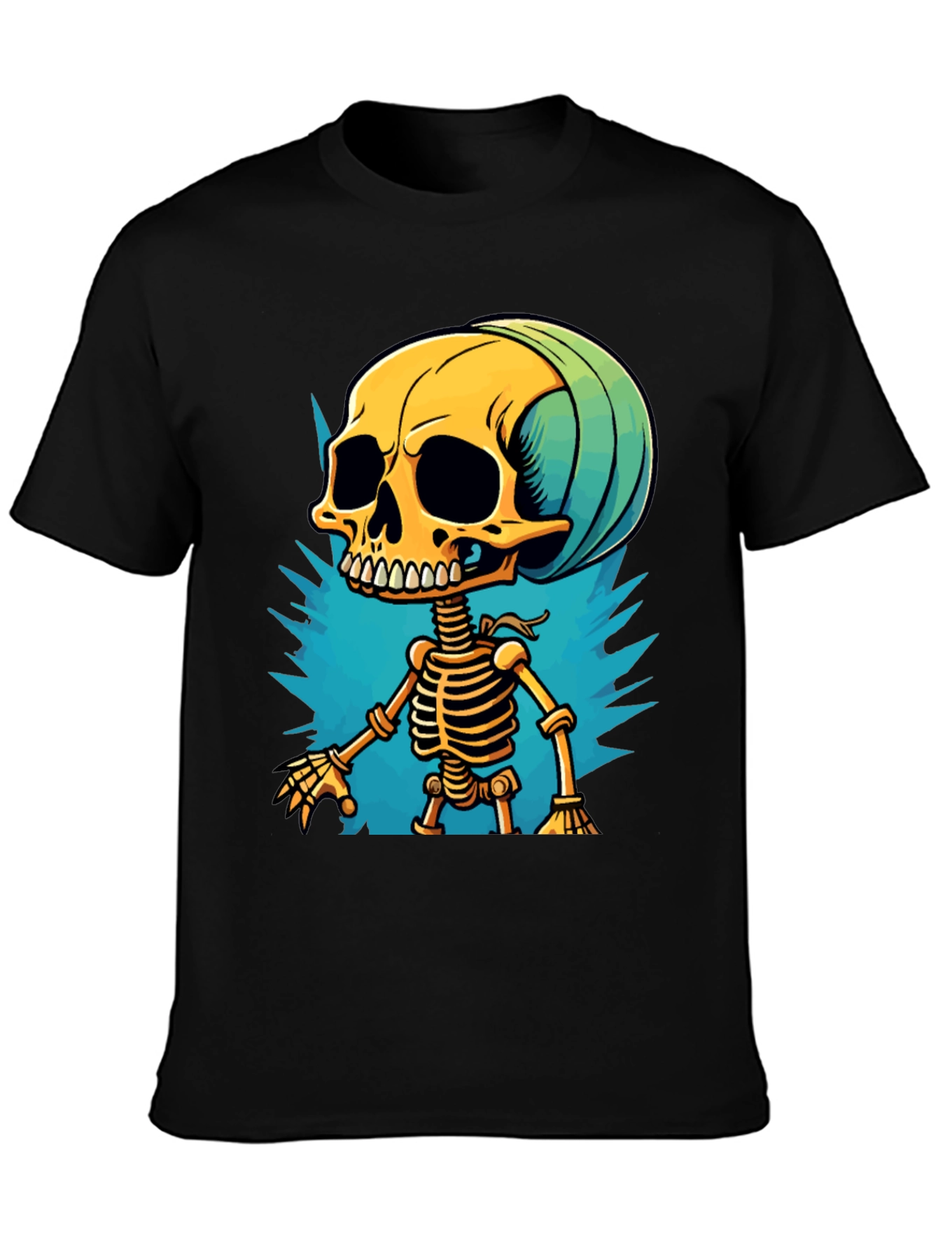 Cartoon Skeleton Graphic T-Shirt