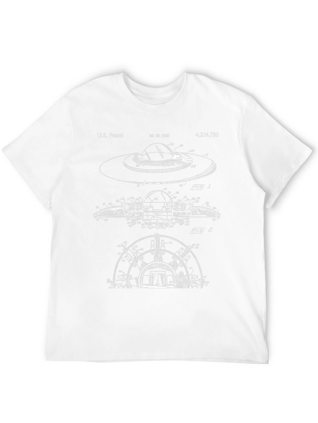 UFO Patent Blueprint Black T-Shirt