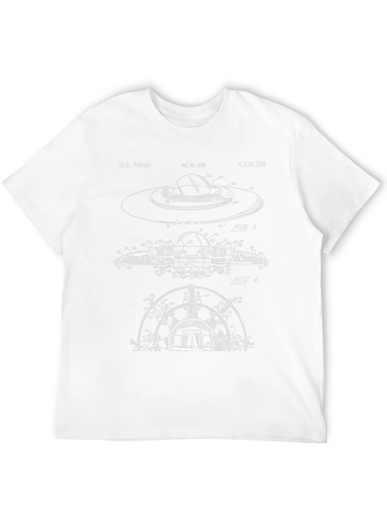 UFO Patent Blueprint Black T-Shirt