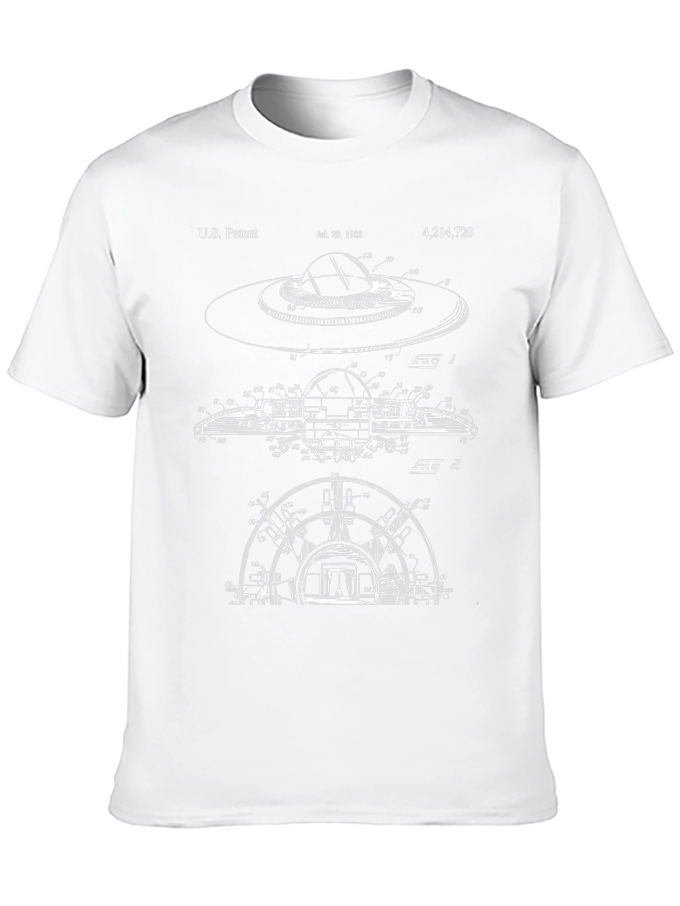 UFO Patent Blueprint Black T-Shirt