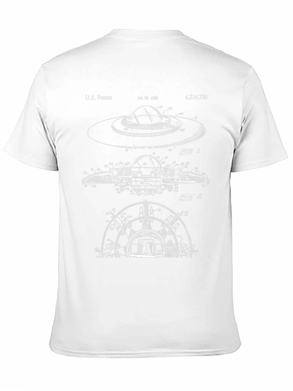 UFO Patent Blueprint Black T-Shirt