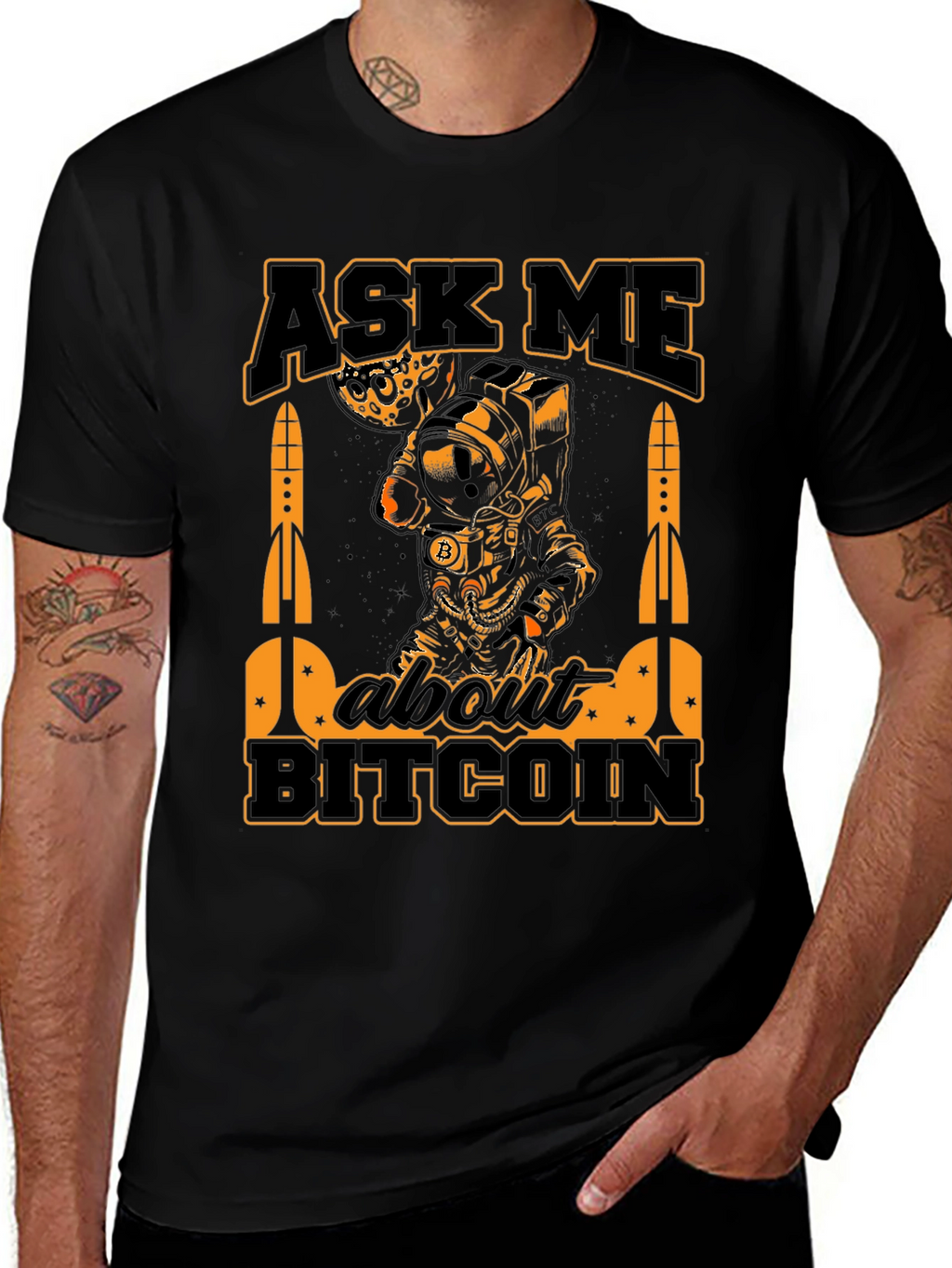 Ask Me About Bitcoin Black T-Shirt