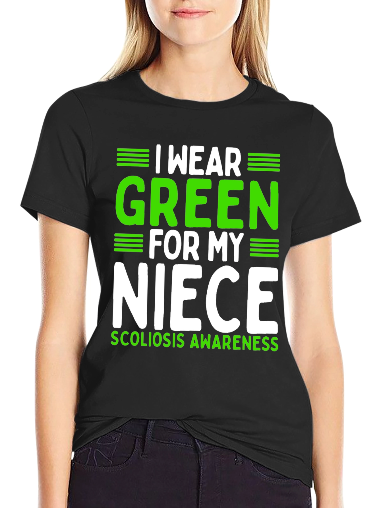 I Wear Green for My Niece Scoliosis Awareness T-Shirt
