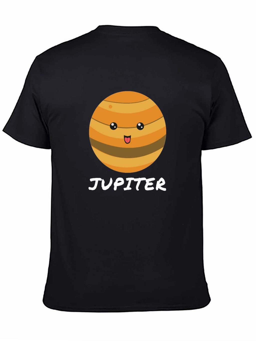 Cute Jupiter Planet Graphic Black T-Shirt