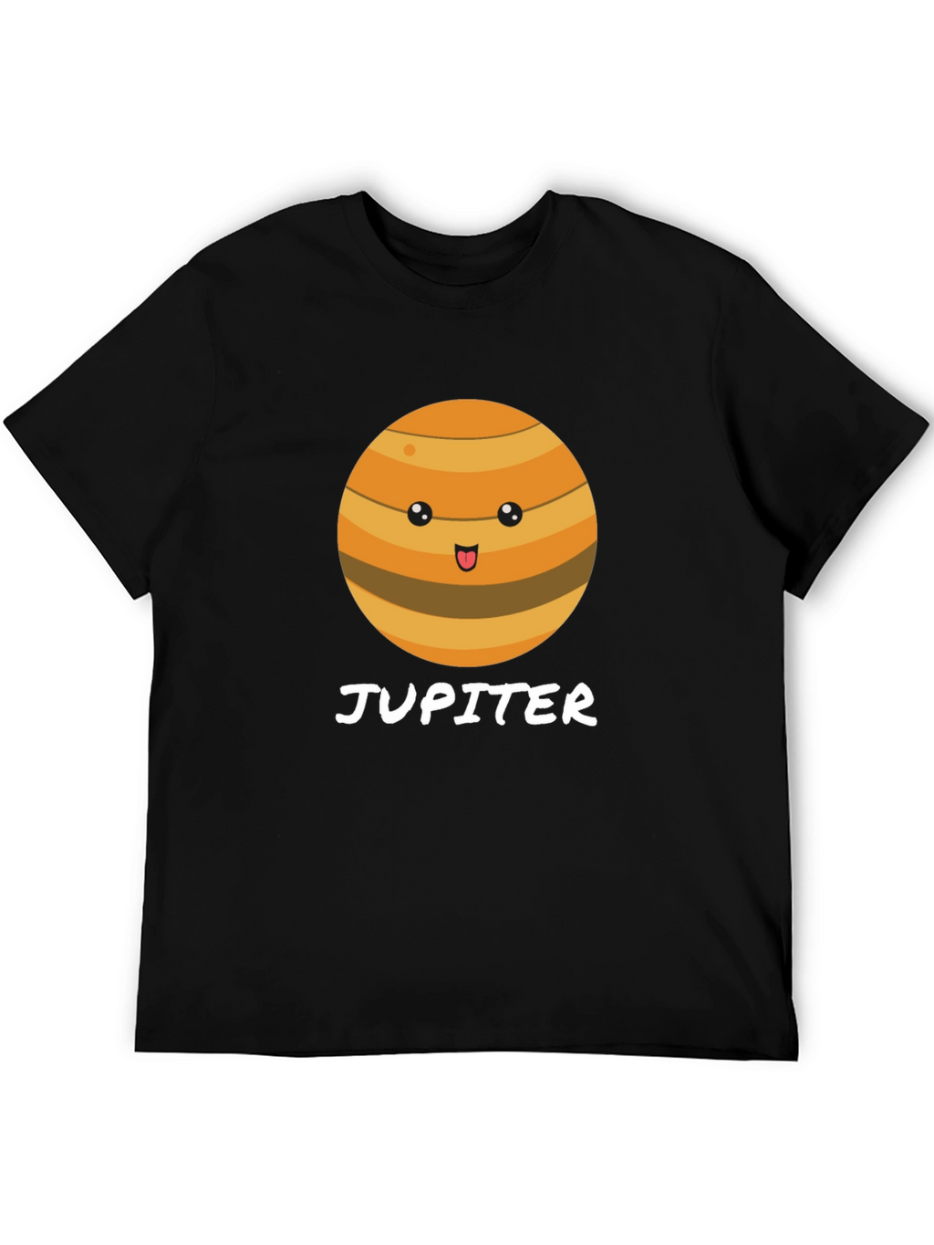 Cute Jupiter Planet Graphic Black T-Shirt