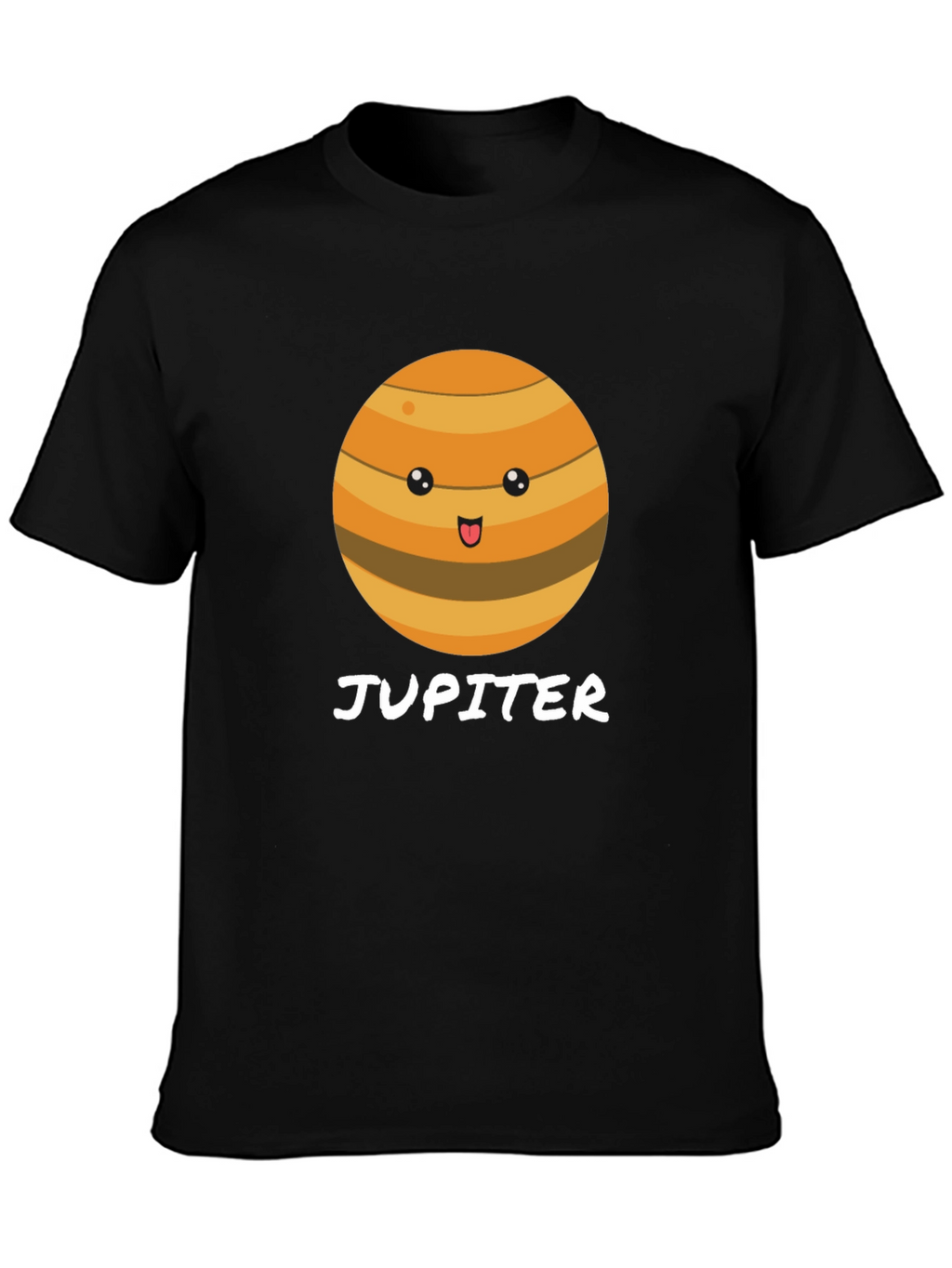 Cute Jupiter Planet Graphic Black T-Shirt