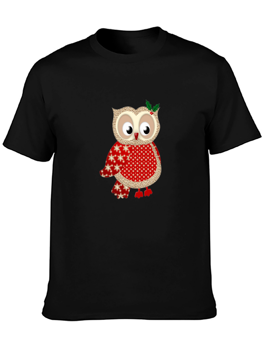 Festive Owl Graphic Tee - Holiday Edition