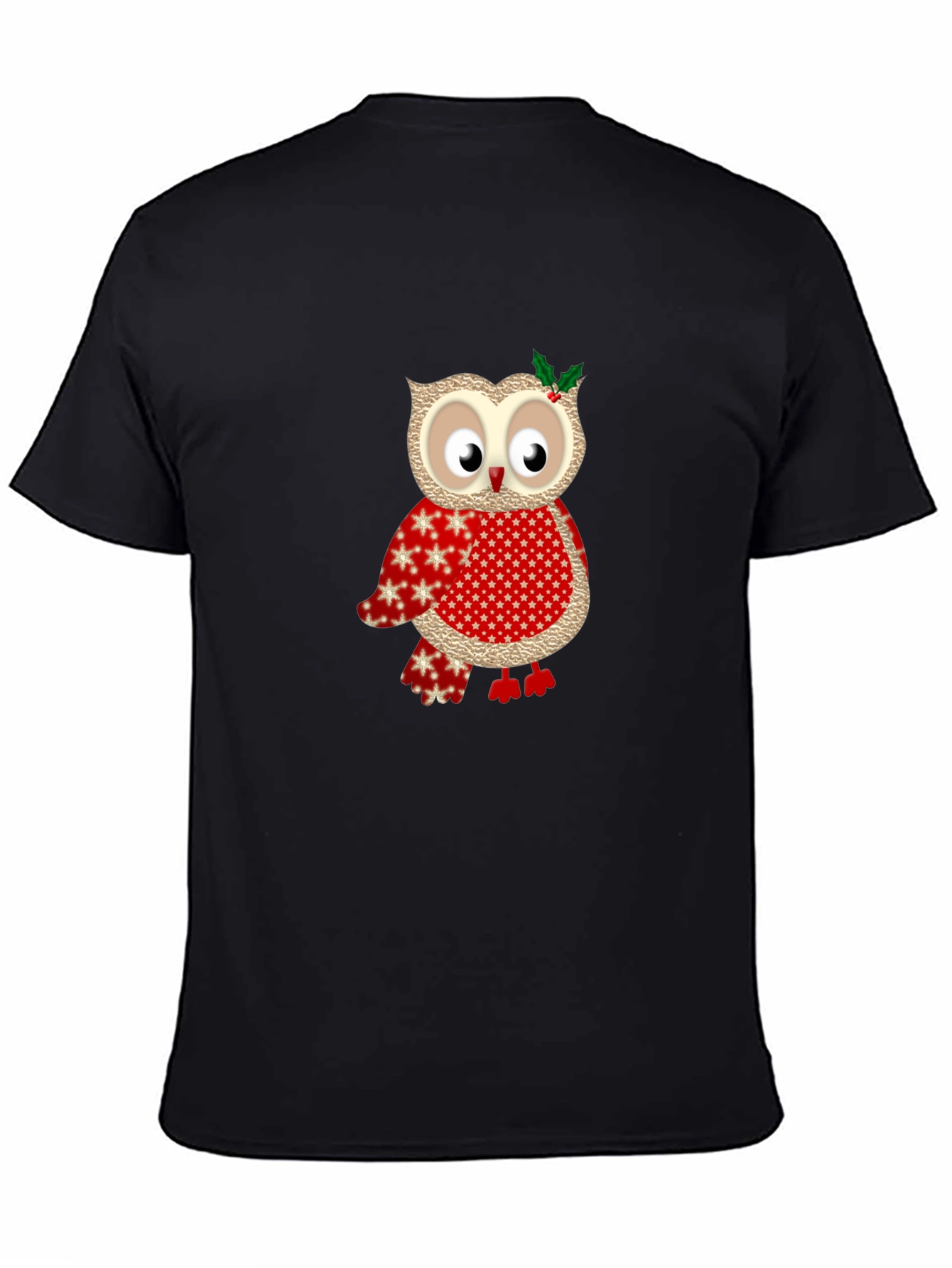 Festive Owl Graphic Tee - Holiday Edition
