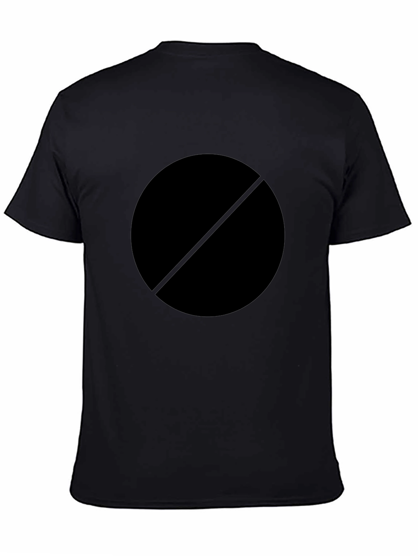 Mens Black Circle with Line T-Shirt