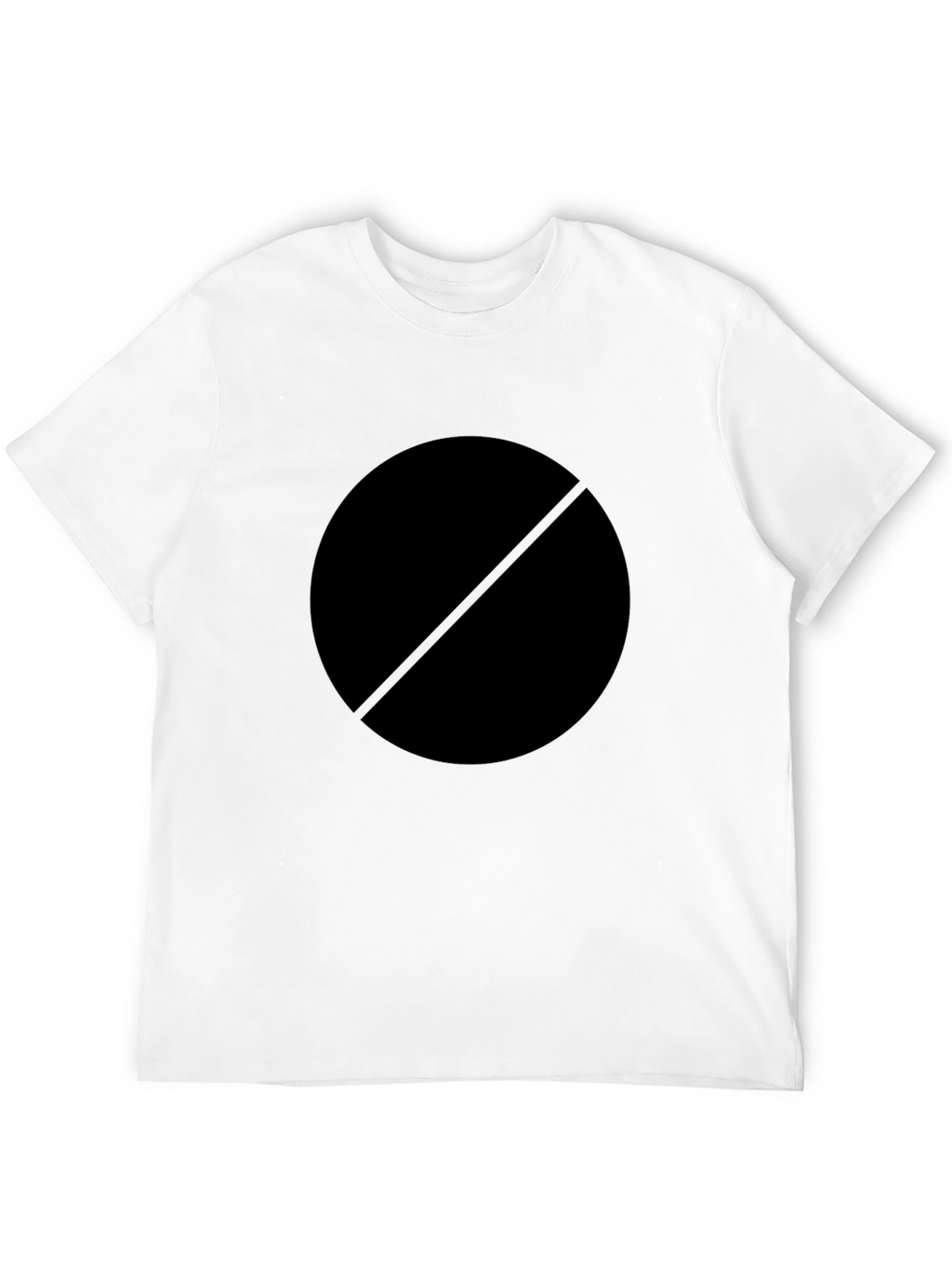 Mens Black Circle with Line T-Shirt