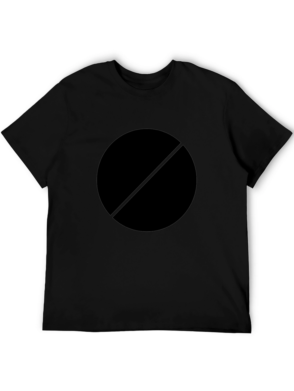 Mens Black Circle with Line T-Shirt