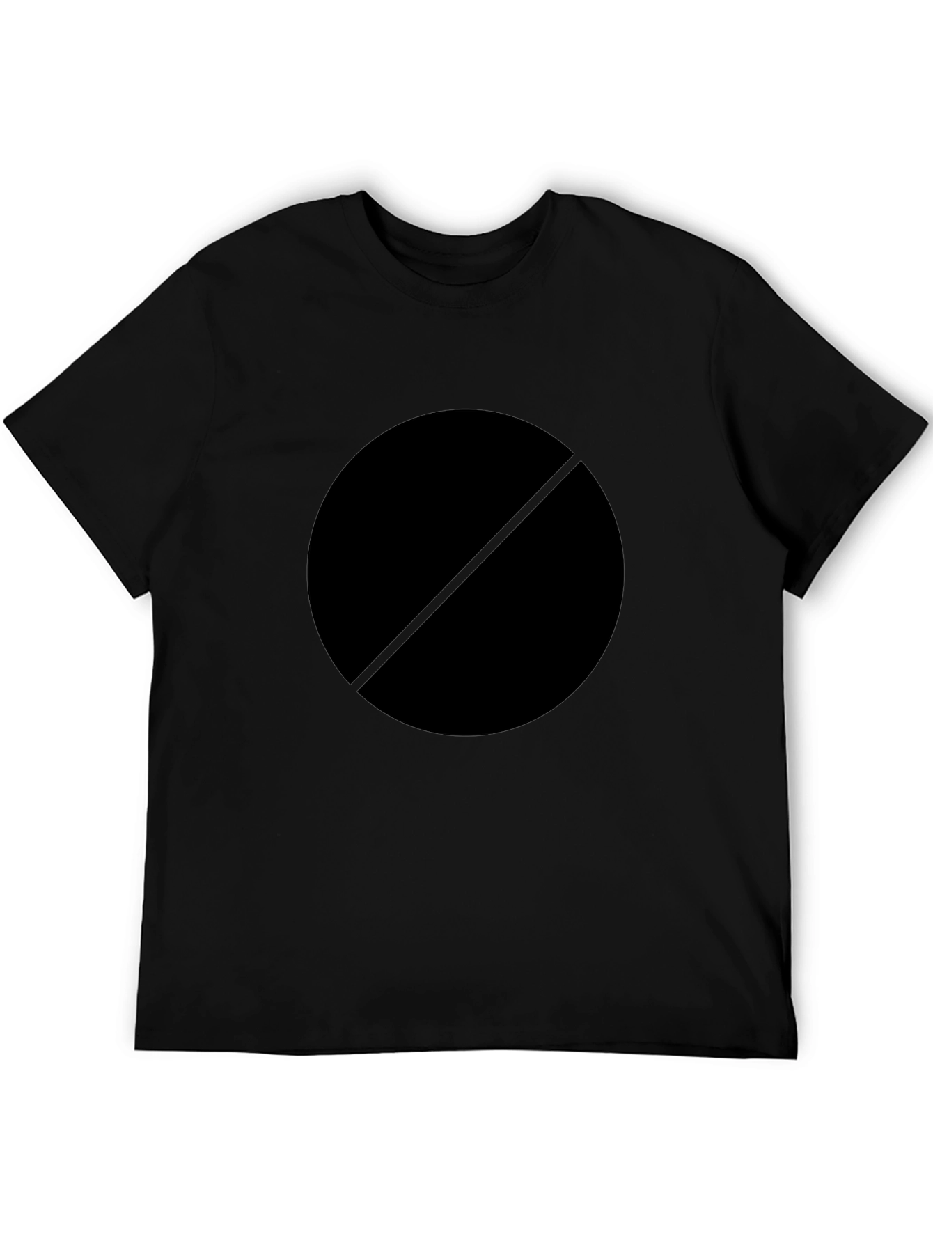 Mens Black Circle with Line T-Shirt
