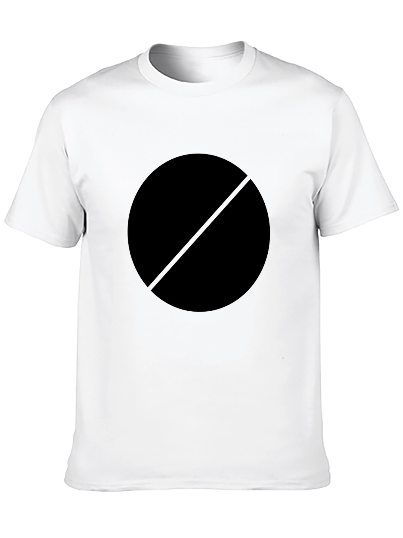 Mens Black Circle with Line T-Shirt