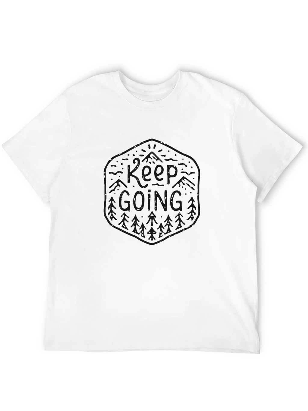 Keep Going Graphic Print Mens Black T-Shirt