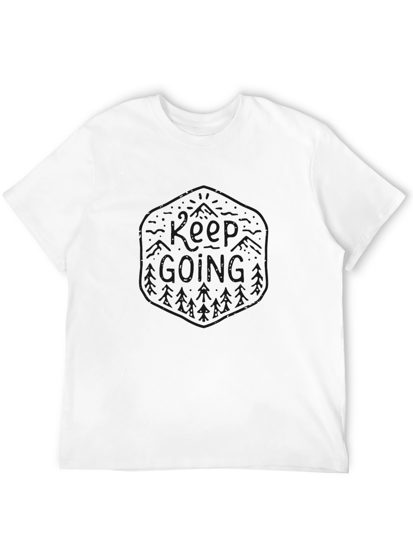 Keep Going Graphic Print Mens Black T-Shirt